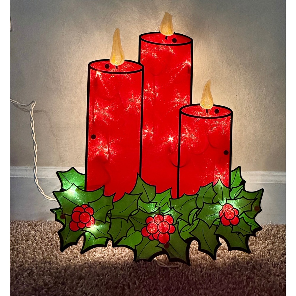 Impact Innovations Lighted Window Silhouette 16x15 Excellent Christmas Candles